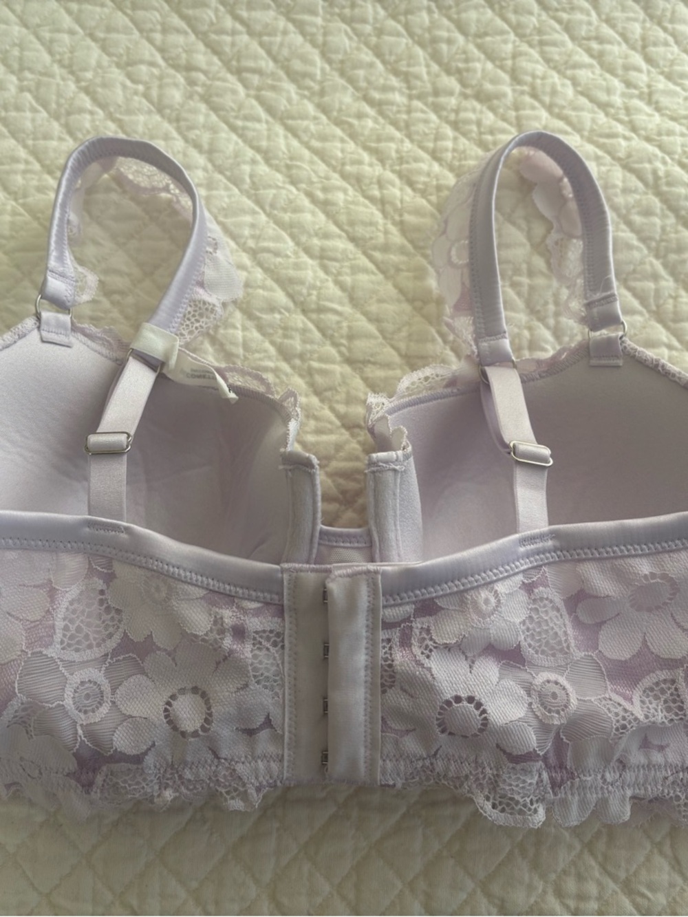 New Aerie Lilac Lavender White Lace Balconette Bra 36C - Picture 3 of 10